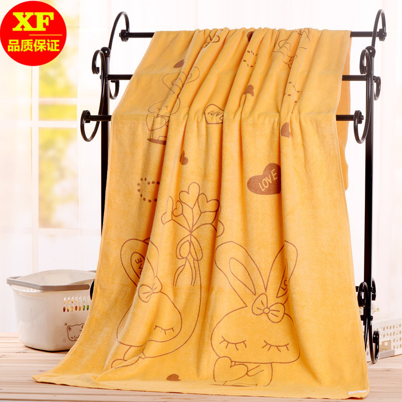 Clearance 280g 70*140 microfiber absorbent love rabbit bath bath towel swimming men and women thick chest wrap
