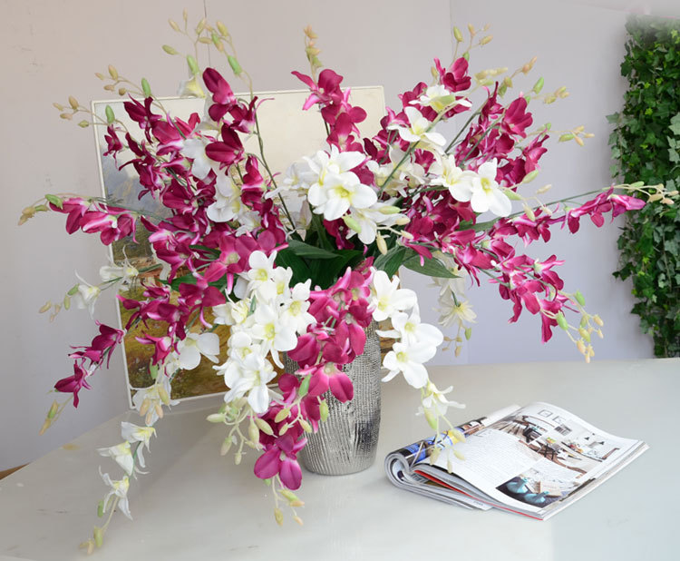 单只小洋兰 吊兰 瓶装装饰花 孔雀装饰绢花 花艺 diy