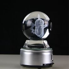神奇寶貝水晶球 皮卡丘寵物精靈內雕球 游戲動漫3D內雕周邊禮品