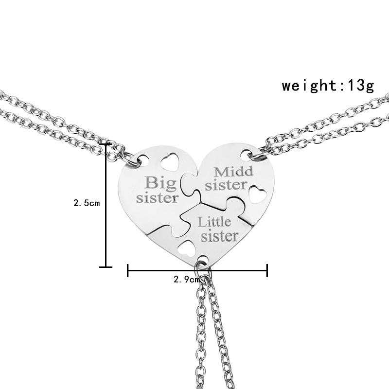 Fashion Lettering Peach Heart Pendent Necklace Set display picture 1