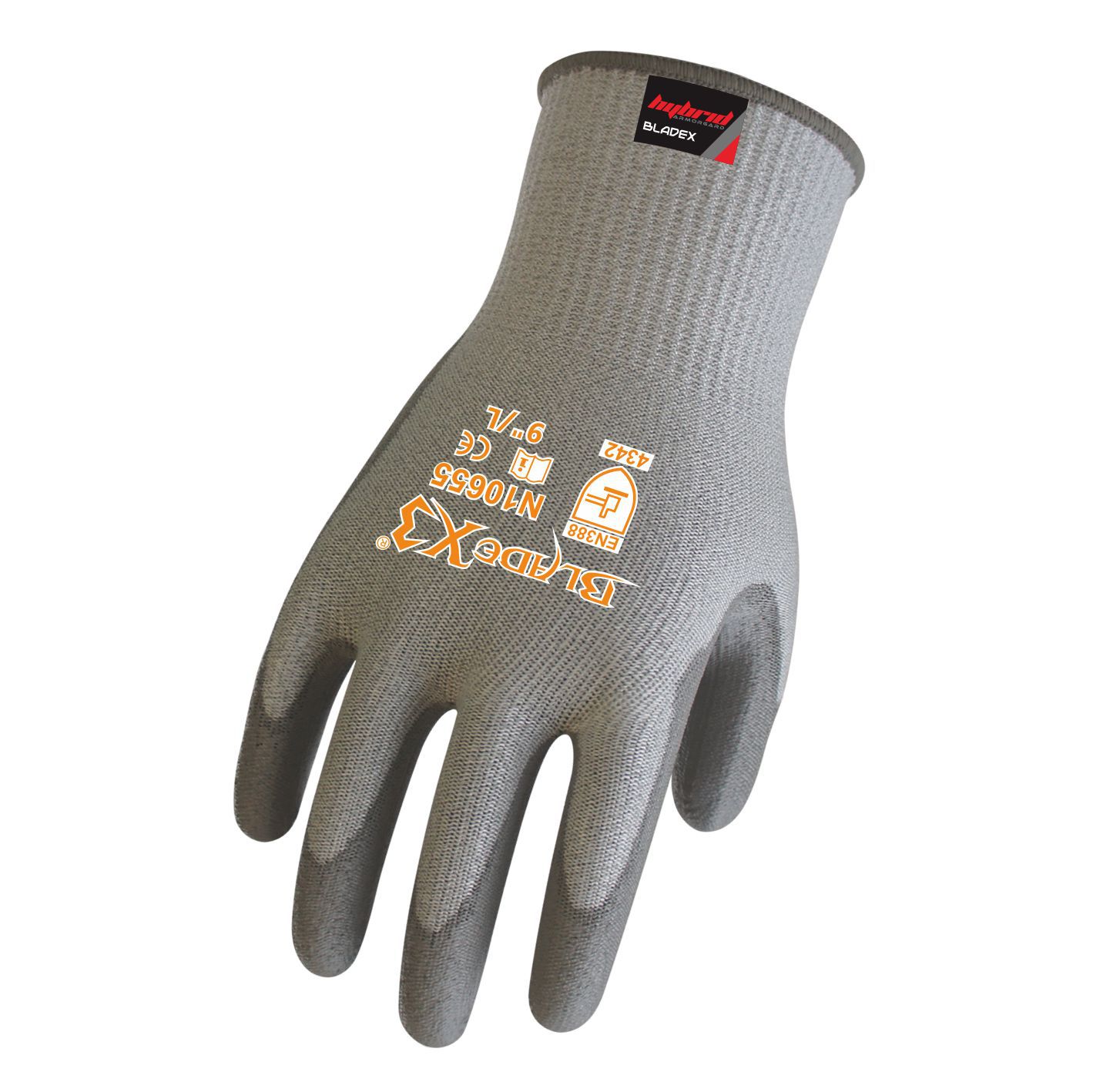 供应赛立特N10655无玻璃纤维防切割PU掌浸耐磨透气灵巧防护手套