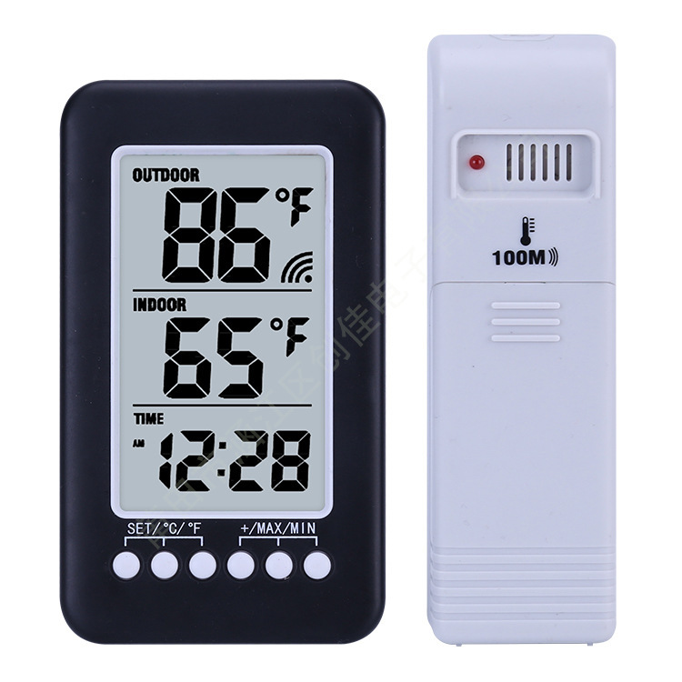 Home hotel refrigerator thermometer fashion indoor and outdoor temperature and humidity clock wireless thermometer manufacturers wholesale Home hotel refrigerator thermometer fashion indoor and outdoor temperature and humidity clock wireless thermometer manufacturers wholesale