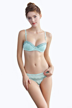 1643小胸聚拢文胸内衣女有钢圈胸罩性感刺绣内衣套装