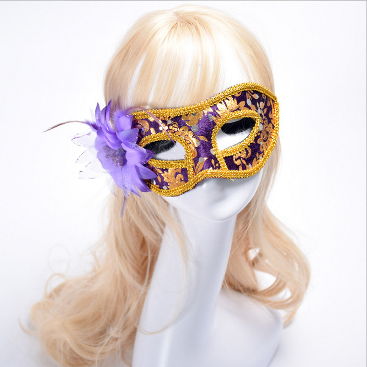 direct deal new pattern Flannel Mask Plus flower Half Face Mask Halloween Masquerade prop