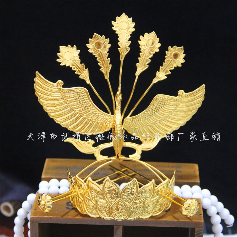Vicki Hanfu Jewelry Material Science Headdress Step shake Hairpin Phoenix Hair crown 2 Wearing