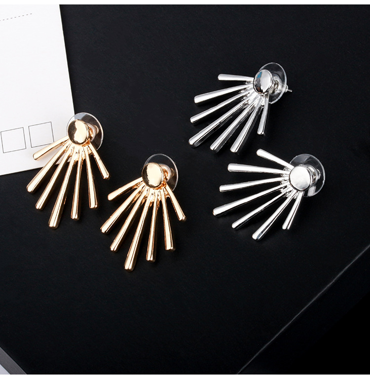 Creative Round Nails Vertical Long Stud Earrings Wholesale Fashion display picture 10