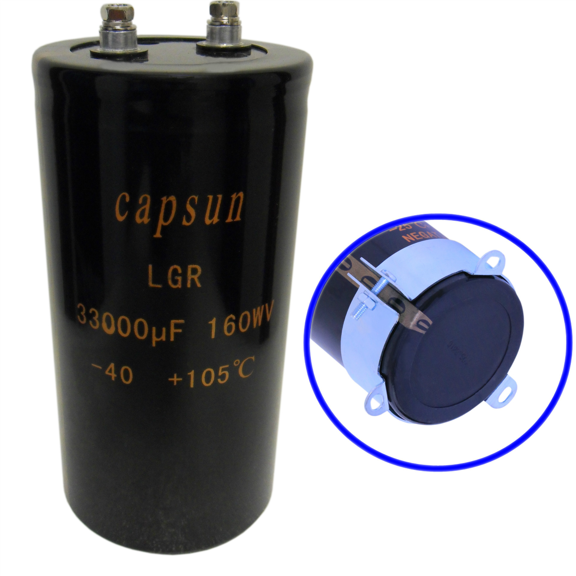 青佺电子33000uf160v快速充放电黑色金字螺柱焊专用铝电解电容器