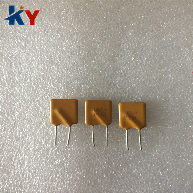 供应 JK16-600  6A/16V 直插自恢复保险丝 黄色插件方形 全新