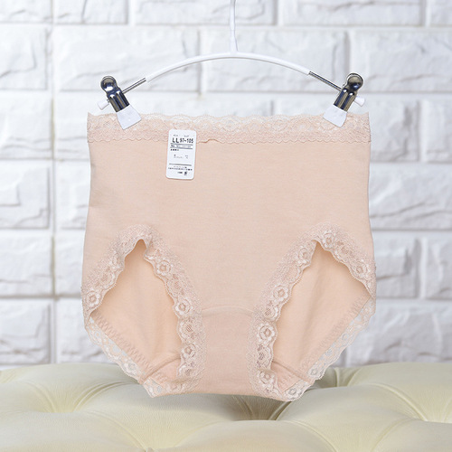 Underwear for fat girls large size high waist lace cotton women's underwear wholesale 1024 underwear