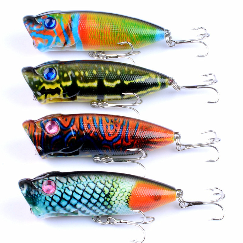 Small Popper Fishing Lures 40mm 2.3g Hard Plastic Baits Fresh Water Bass Swimbait Tackle Gear