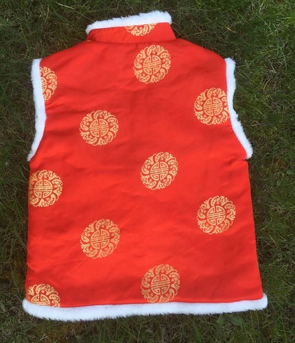 Children's clothing for boys and girls Tang suit cotton vest winter Chinese style plate buckle raw edge warm cotton vest New Year's Day performance clothing