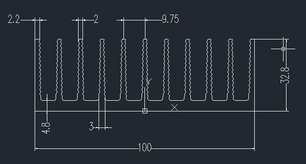 宽100高33MM*长, 厂家现货梳子型散热器，LED散热片，横型散热片