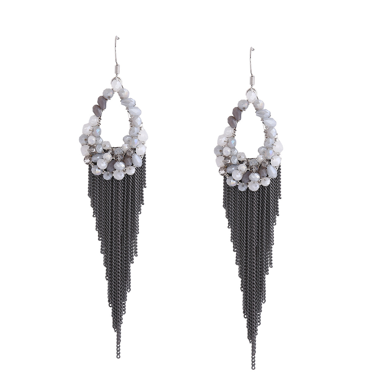 Occident and the United States alloy plating earring (gray)NHNMD3797-gray