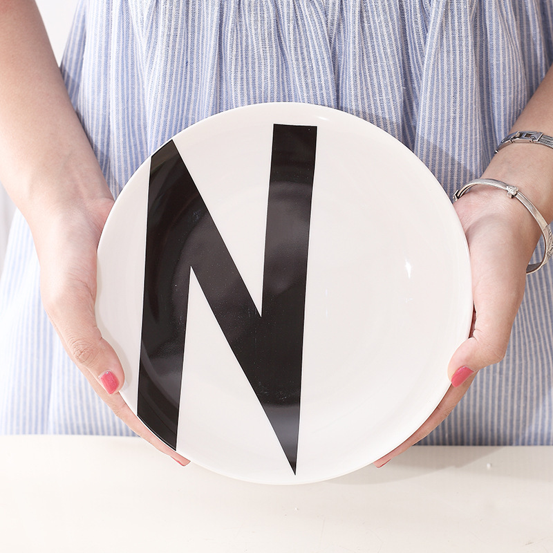 Creativo decoración de la pared sala de estar nórdico moderno cerámica carta Colgante placa de decoración de la pared placa al por mayor