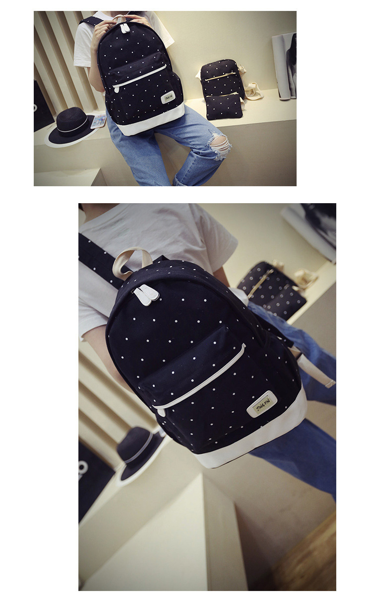 Korean travel backpack polka school bag NHRU271630