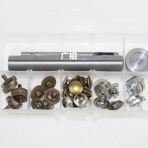 Set of 1.4CM/1.8CM rivet-style double-sided magnetic snaps + installation tool kit bag, money clip, button fasteners