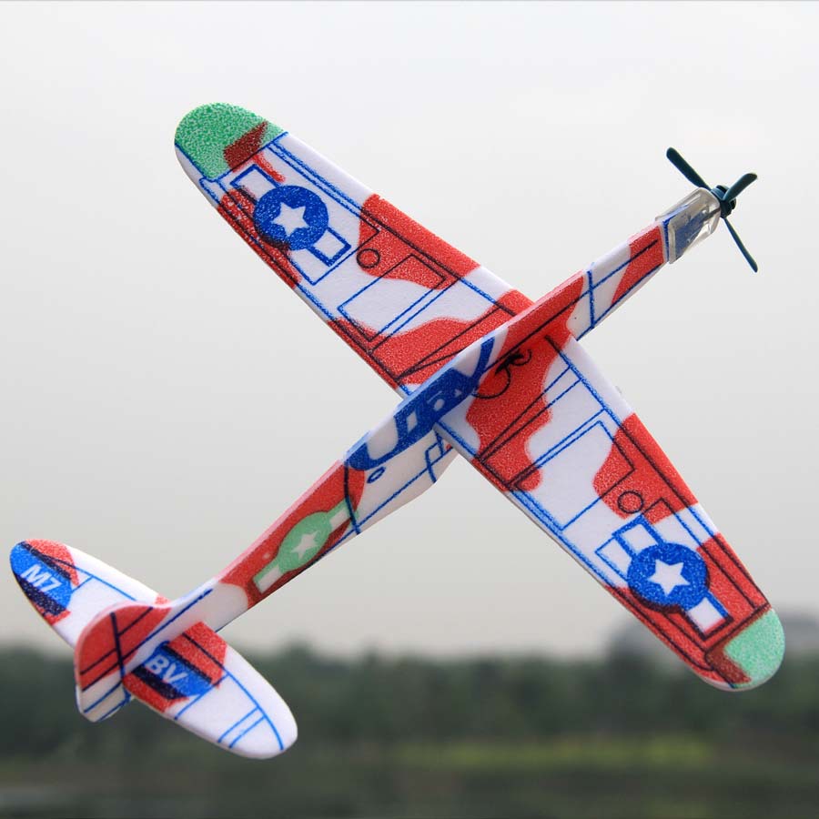 飞机模型DIY益智拼装玩具泡沫滑翔机手抛儿童奖品礼品活动赠品
