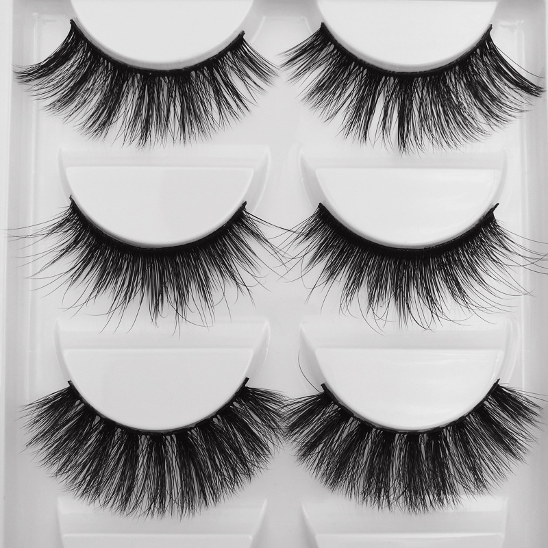 5 Pairs Of Multi-layer Mink Hair Exaggerated Thick False Eyelashes display picture 1