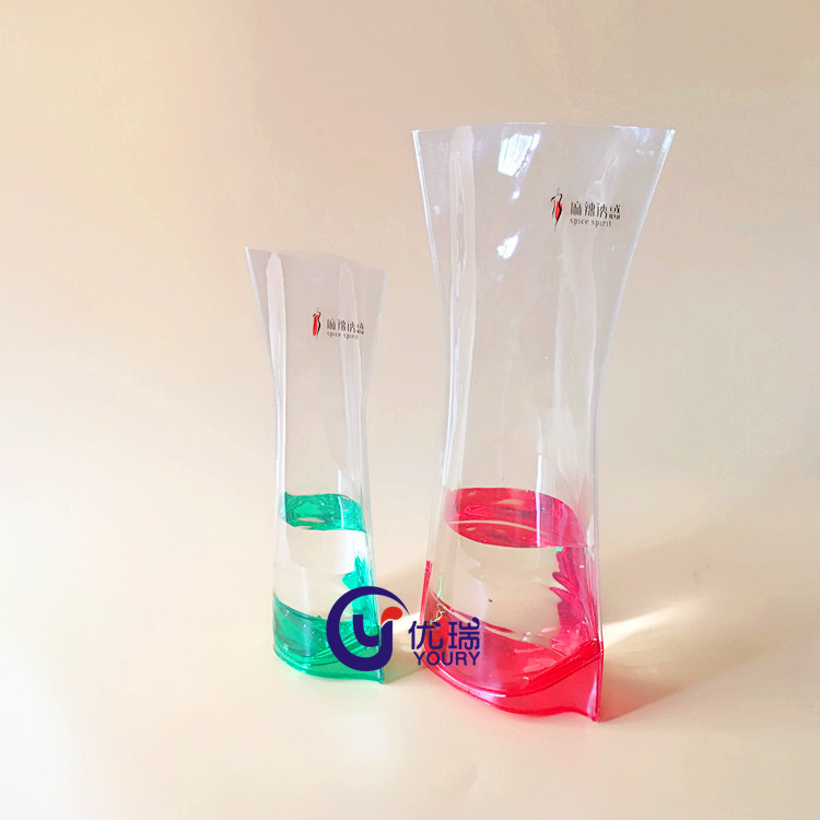 厂家定制塑料花瓶 PVC折叠花瓶 透明水培花瓶 低碳环保 简