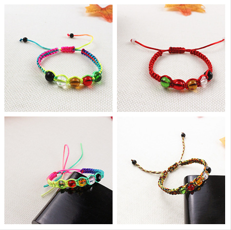 端午節五彩繩手鏈五行珠轉運珠金剛結五色繩子本命年手鏈男女款