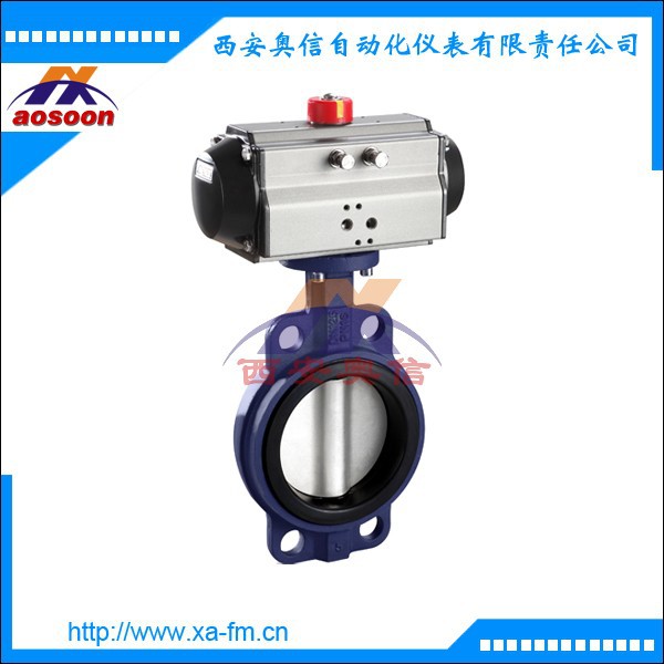 气动对夹式蝶阀 D671-16 气动蝶阀安装 西安气动阀