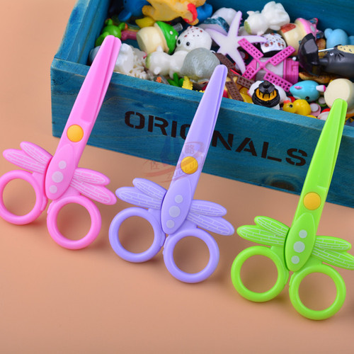 Plastic Dragonfly Craft Scissors Student Cartoon Scissors Bladeless Safety Scissors Direct Manufacturer Sale