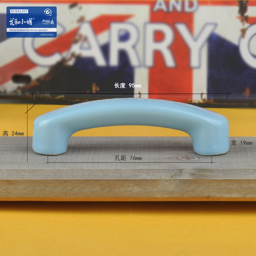 Ceramic long handle knob - Cute colorful cabinet door for children's room, minimalist wardrobe, shoe cabinet drawer handle