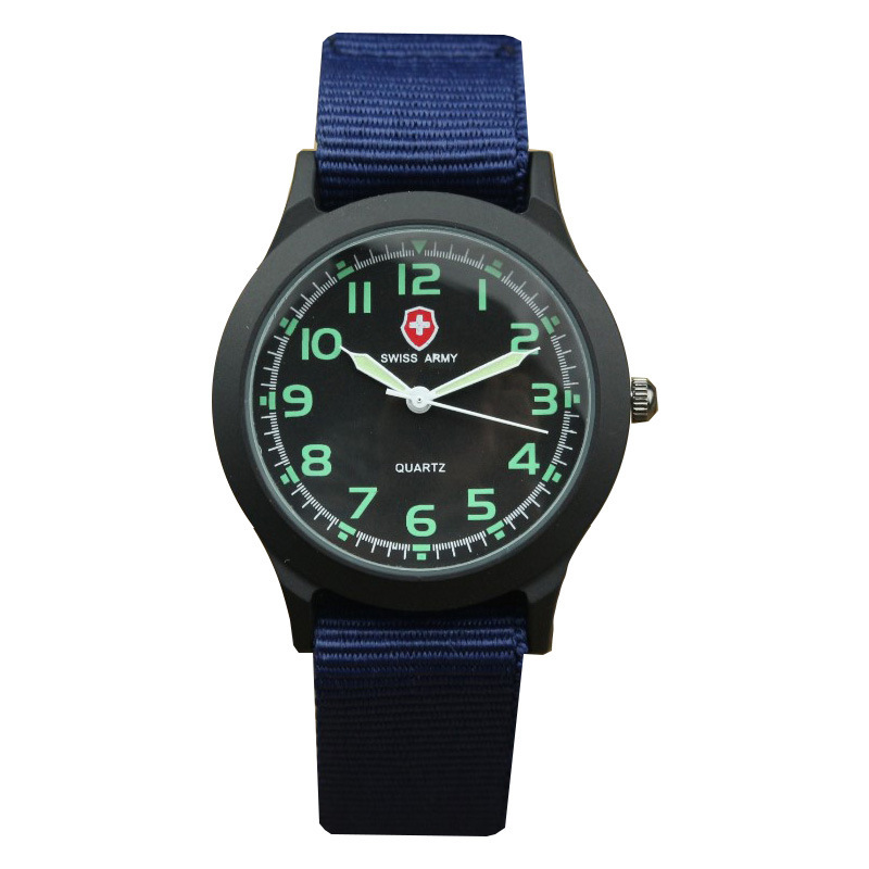 Trendy Men's Fashionable Waterproof Swiss Army Knife Watch Children's Luminous Pointer Nylon Watch Girls Quartz Watch