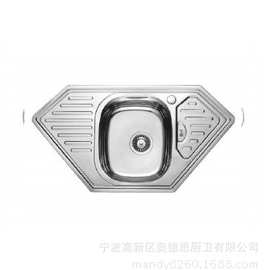 PS-9550SG 不锈钢水槽 洗菜盆 台上单槽带沥水板厨房设施