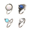 D0349 Cross -border new product wholesale trendy personality gem ring diamond inlaid 4 -piece rings manufacturer straight