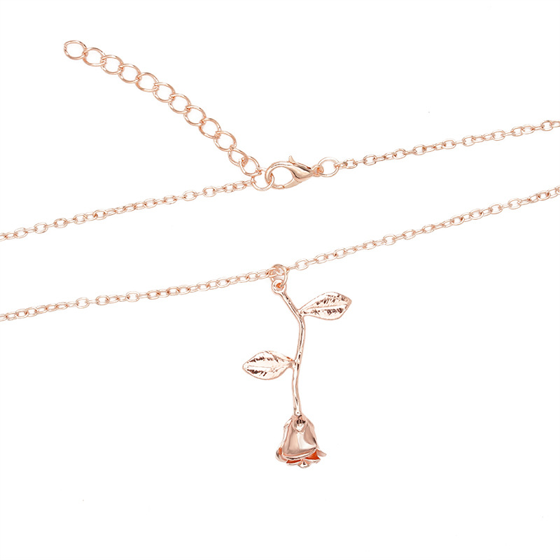 Hollow Rose Flower Pendant Necklace