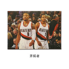 【A0076】NBA开拓者后场复古牛皮纸海报室内酒吧咖啡馆装饰画