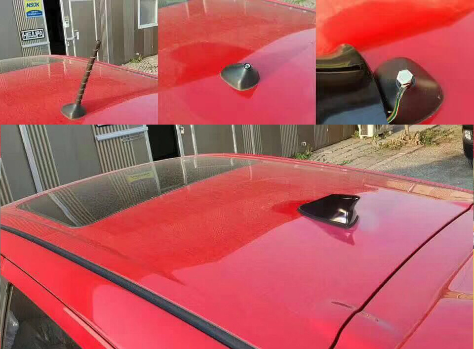 Car shark fin antenna decoration non-perforated second-generation antenna tail modified special radio antenna with signal