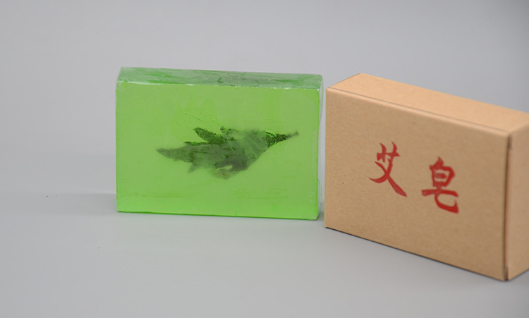 Handmade Mugwort Soap Ai Ye Essential Oil Cleansing Bar for Face Body and Massage quality and texture