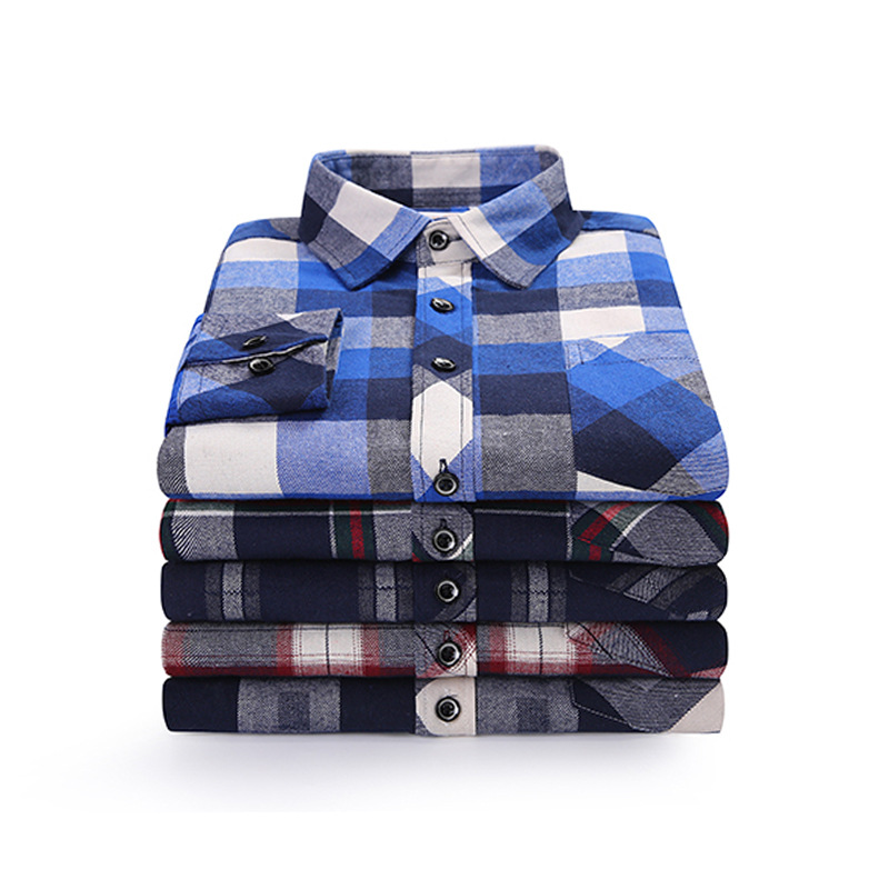 2022 New Spring Autumn Cotton Plaid Long Sleeve Shirt Men's Slim Korean Edition Fashion Casual Plaid Shirt Men's