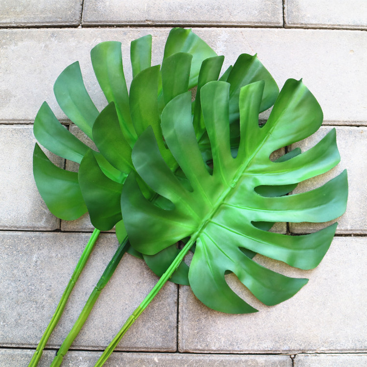 2021 Artificial Plant Large Artificial Fake Monstera Palm Tree Leaves