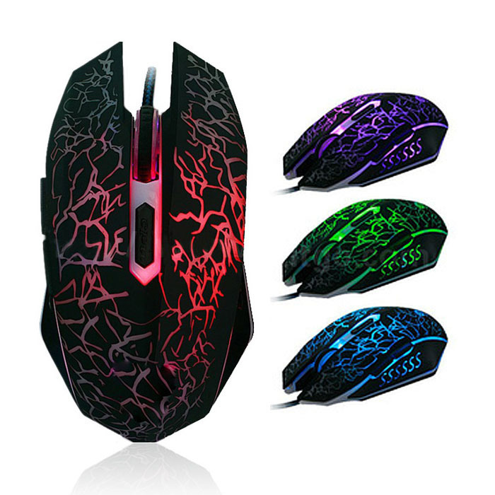 Game Wrangler with USB luminous crack wired game colorful mouse O single customization