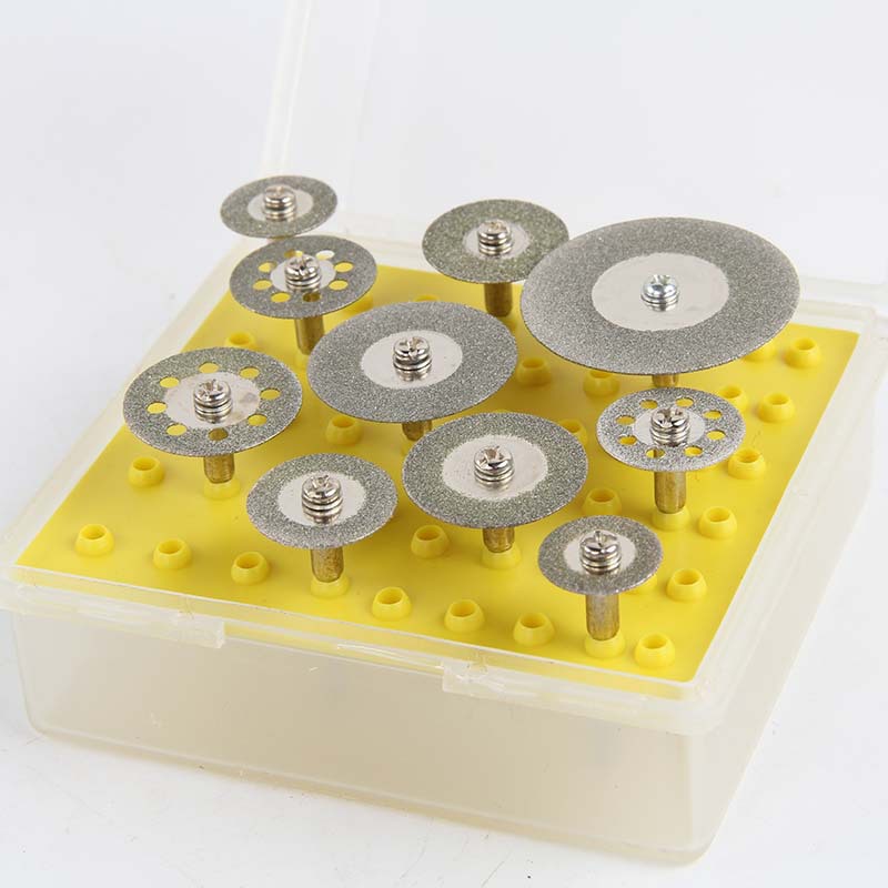 金刚砂切割片10片盒装 金刚砂小磨片 电磨锯片 玉石切片  108g