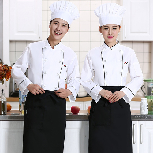 Wholesale suppliers provide chef coats, long-sleeved chef uniforms for autumn and winter, short-sleeved chef workwear for hotels, restaurants, kitchens, and canteens.