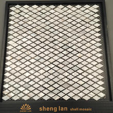 江西贝壳 艺术品 淡水超白菱形网拼 马赛克背景墙 白色贝壳