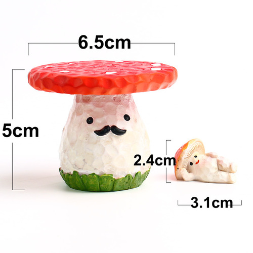 Micro landscape moss potted creative cartoon trumpet mushroom big tree big family desktop mini decorative ornaments