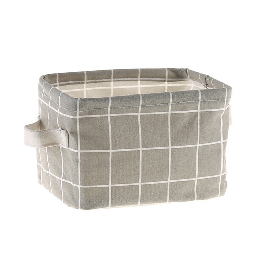 Creative home zakka fashionable cotton and linen storage basket portable waterproof bath basket office desktop storage box