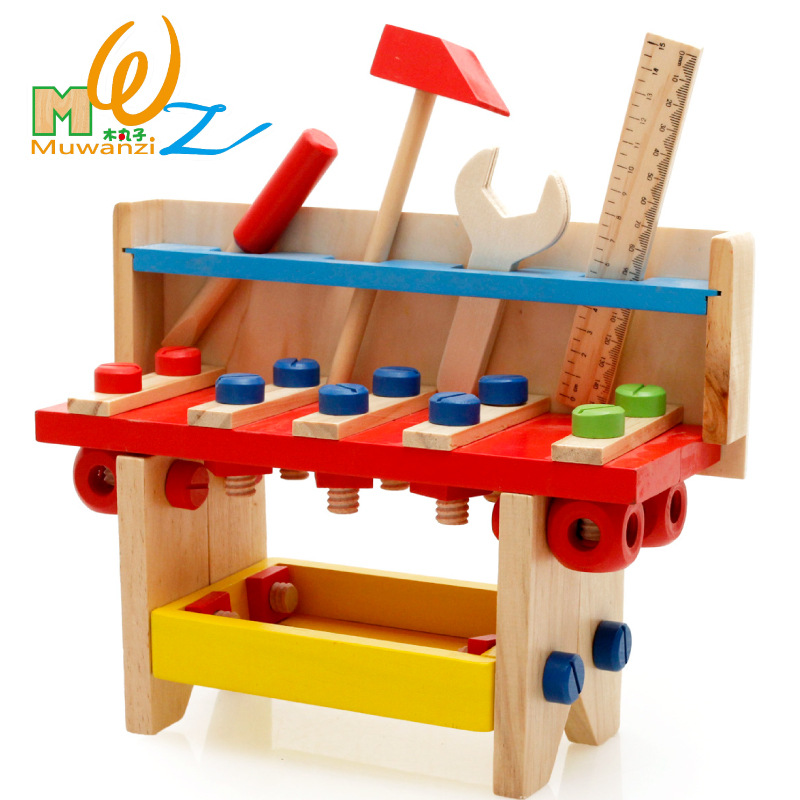 Simulación de madera herramienta Mesa desmontaje tuerca combinación Montessori educación temprana rompecabezas infantil niños escritorio juego