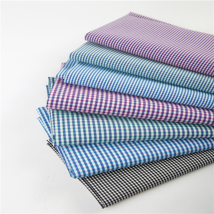 棉锦弹力格子布 男女儿童衬衣格子条子布 色织高档衬衫面料
