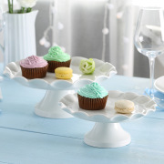 欧式陶瓷蛋糕盘 高脚水果托盘 西餐厅甜品点心盘 西餐盘子批发