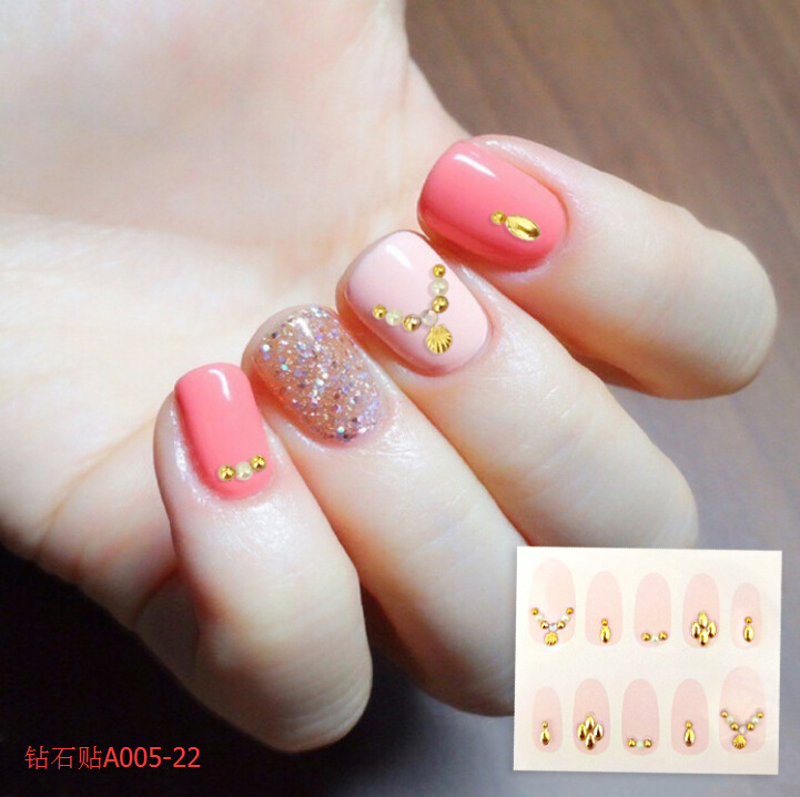 New fashionable diamond-shaped nail stickers, diamond nail stickers for decoration, Korean DIY 3D diamond customization detail image 11
