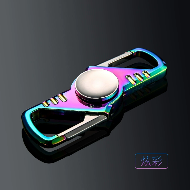 Spinning top for finger, men's keychain, metal creative car keys, direct factory sales