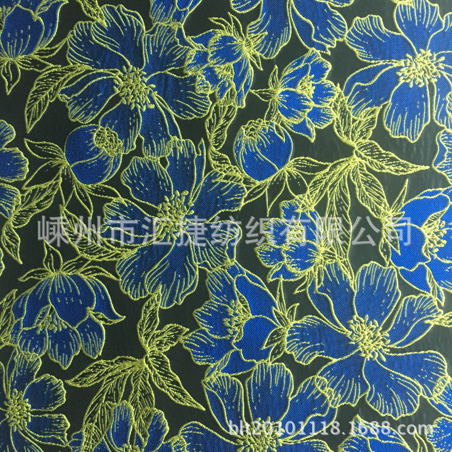 工厂直供色织提花时装面料梭织大花提花服装面料植物提花面料