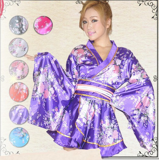 Japanese Traditional Women's Kimono Long Nightgown Bathrobe Stage Table Performance Photo Clothing Performance Clothing
