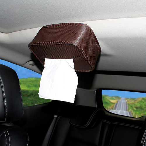 Strong Magnetic Top Mount Car Tissue Box Carbon Fiber Leather Creative Car Interior Tissue Holder Car Creative Accessories Cross-border